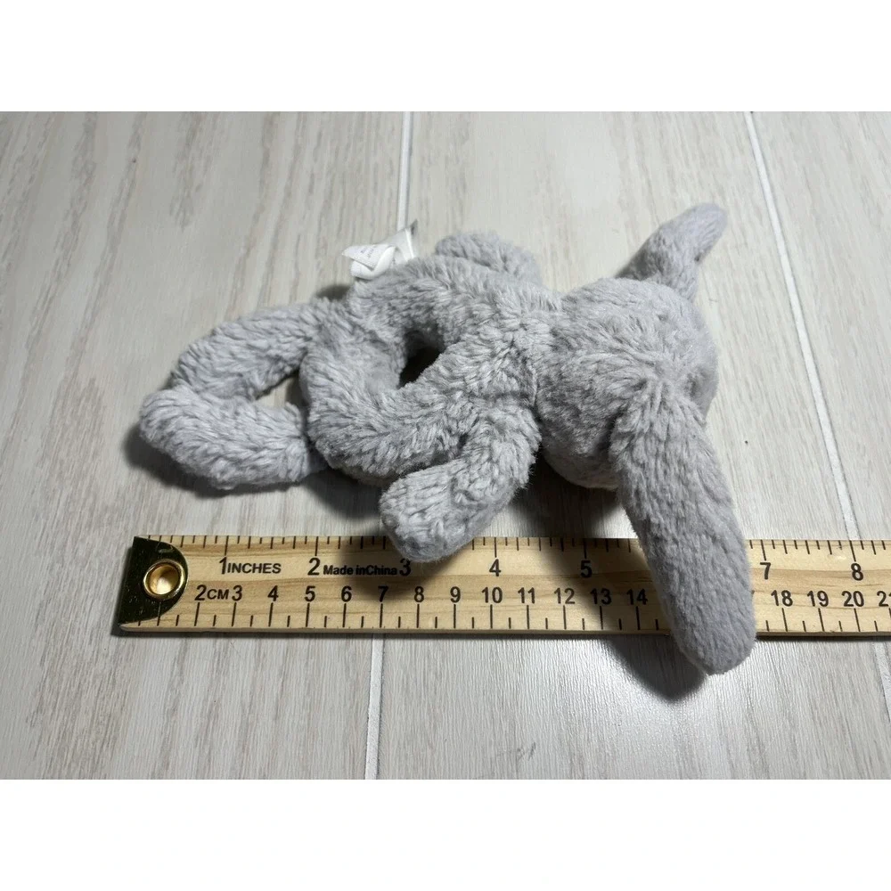 Jellycat Bashful‎ Gray Bunny Grabber small plush rabbit mini baby rattle ring